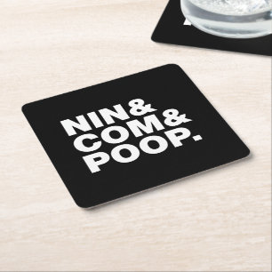 DESSOUS-DE-VERRE CARRÉ EN PAPIER NIN & COM & POOP.