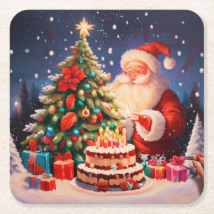 Dessous-de-verre Carré En Papier Noël Anniversaire 9