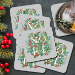 Dessous-de-verre Carré En Papier NOEL Berries et Noël vert<br><div class="desc">Le mot NOEL parmi les feuilles d'hiver et les baies sur un arrière - plan gris (ou toute couleur),  ces dessous de verre en papier sont élégants pour toute occasion de Noël de vacances. CORRESPONDRE des articles dans notre magasin.</div>