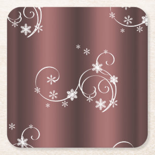 Dessous-de-verre Carré En Papier Noël Brown de perles métalliques