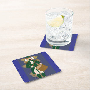 Dessous-de-verre Carré En Papier Noël Casse-Noisette Bleu Marine