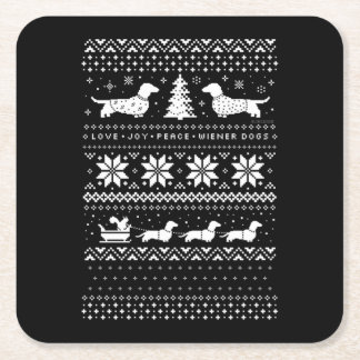 Dessous-de-verre Carré En Papier Noël des Dachshunds