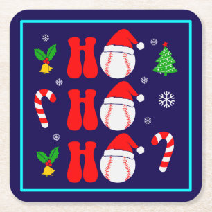Dessous-de-verre Carré En Papier Noël Ho Ho Ho Drôle Noël-85211