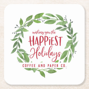 Dessous-de-verre Carré En Papier Noël le plus heureux d'entreprise constituée en