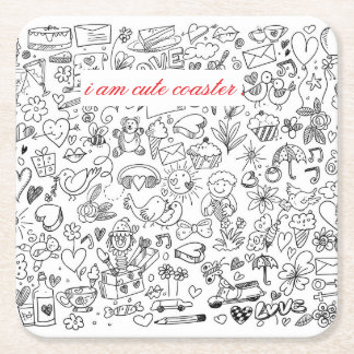 Dessous-de-verre Carré En Papier Noir & Blanc Cutest 
