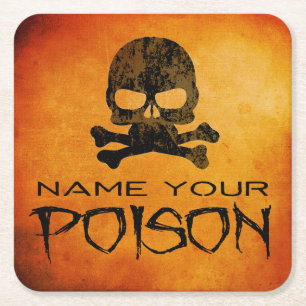 Dessous-de-verre Carré En Papier Nom de votre poison Halloween dessous de verre pap