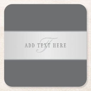 Dessous-de-verre Carré En Papier Nom élégant & Monogramme Lettrage (ou autre texte)