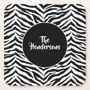 Dessous-de-verre Carré En Papier Nom personnalisé du jeu de Dessous de verre papier