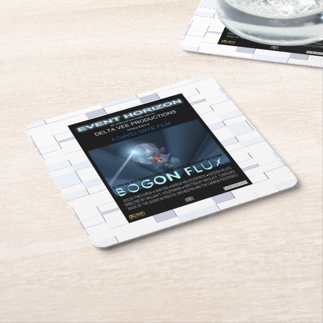 Dessous-de-verre Carré En Papier Nounours dans l'espace (Incliné)