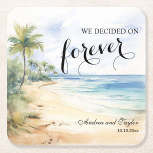 Dessous-de-verre Carré En Papier Nous avons choisi Forever Elegant Mariage