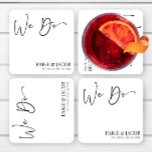Dessous-de-verre Carré En Papier Nous faisons classique moderne minimaliste minimal<br><div class="desc">Ce sont des Dessous de verre de papier Mariage simple minimaliste modernes classiques "We Do" !</div>