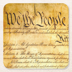 Dessous-de-verre Carré En Papier Nous le peuple - Constitution