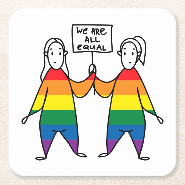 Dessous-de-verre Carré En Papier Nous sommes tous égaux (Devant)