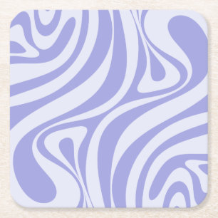 Dessous-de-verre Carré En Papier Nouveau Groove Retro Abstrait Swirl Motif Purple