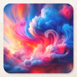Dessous-de-verre Carré En Papier Nuages d'art