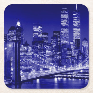 Dessous-de-verre Carré En Papier Nuit bleue à New York