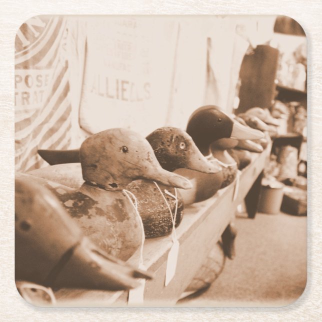 Dessous-de-verre Carré En Papier Obtenez vos canards dans une rangée - Antiquités - (Devant)
