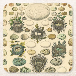 Dessous-de-verre Carré En Papier OEuf vintage Nid Art Peinture OEufs