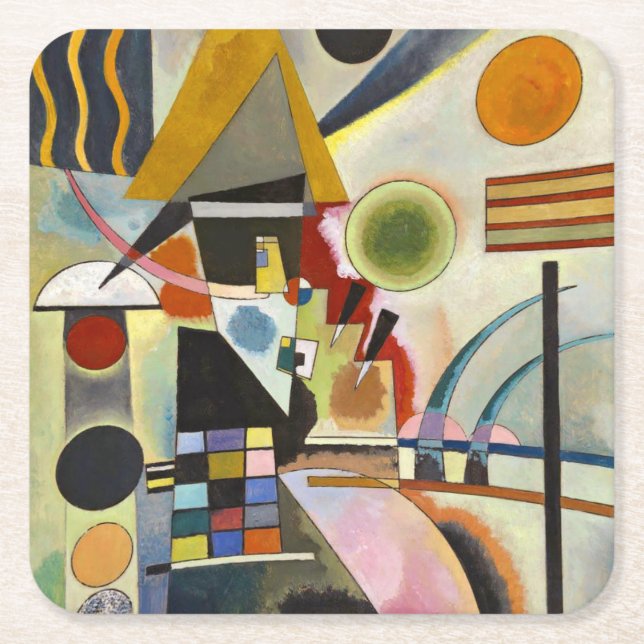 Dessous-de-verre Carré En Papier Oeuvre Abstraite de Kandinsky (Devant)
