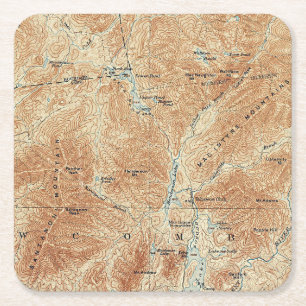 Dessous-de-verre Carré En Papier OEuvres Supérieures, Zone Tahawus, Adirondack Haut