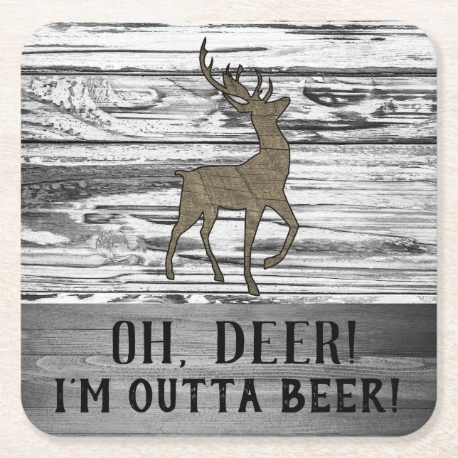 Dessous-de-verre Carré En Papier Oh Deer Funny Bière Citation Russe Man Cave (Devant)