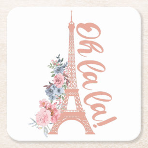 Dessous-de-verre Carré En Papier Oh La La - Tour Eiffel Paris France