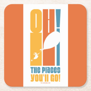 Dessous-de-verre Carré En Papier Oh, Les Endroits Où Tu Vas Aller ! Tall Retro Typo