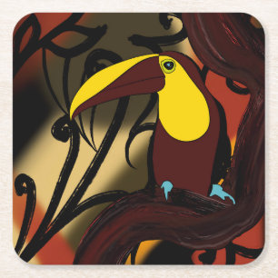 Dessous-de-verre Carré En Papier Oiseau africain jette