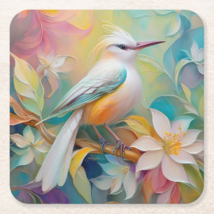 Dessous-de-verre Carré En Papier Oiseau d'Imaginaire tourbé d'or