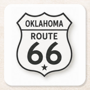 Dessous-de-verre Carré En Papier Oklahoma Route 66 Rétro Dessous de Verre Bouclier