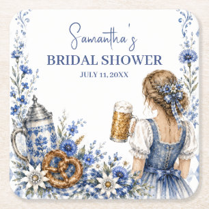 Dessous-de-verre Carré En Papier Oktoberfest Bière Allemande Bretzel Enterrement de