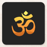 Dessous-de-verre Carré En Papier Om Mantra Symbole Asana Relax Méditation Yoga<br><div class="desc">Om Mantra Symbole Asana Détendez Méditation Yoga Jaune Orange Or Soleil Inspirationnel Fitness Sunrise Élégant Carré Dessous de verre papier Modèle.</div>