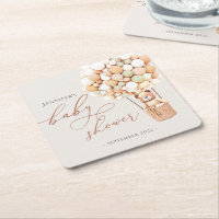 On Peut Attendre ! Baby shower Carré papier côte