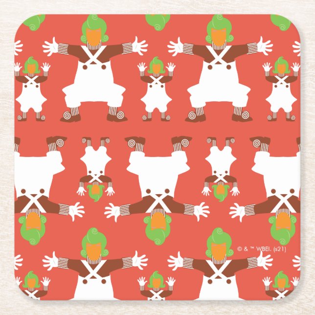 Dessous-de-verre Carré En Papier Oompa Loompa Motif dansant (Devant)