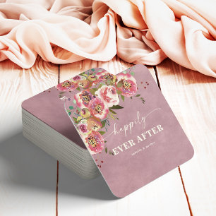 Dessous-de-verre Carré En Papier Ophelia Cottagecore Rose Poussiéreuse Florale Mari
