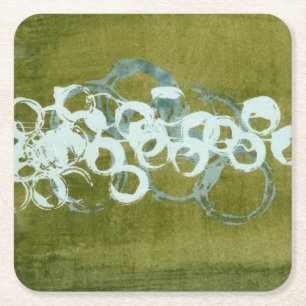 Dessous-de-verre Carré En Papier Orbes vertes I