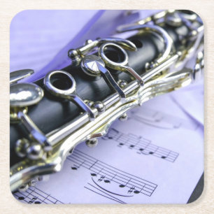 Dessous-de-verre Carré En Papier Orchestre de musique Clarinet Sheet