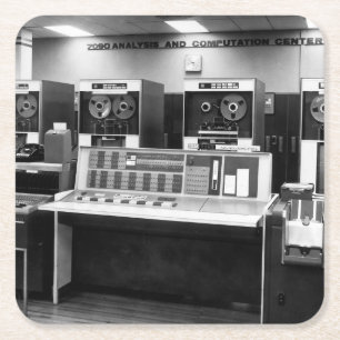 Dessous-de-verre Carré En Papier Ordinateur mainframe Vintage