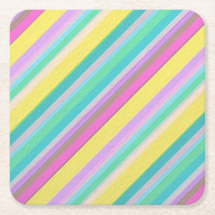 Dessous-de-verre Carré En Papier Oreiller jeté à motif rayé coloré
