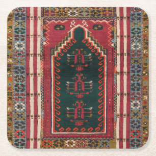 Dessous-de-verre Carré En Papier Oriental Antique Kilim Rug