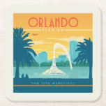 Dessous-de-verre Carré En Papier Orlando Floride<br><div class="desc">Anderson Design Group est une société d'illustration et de conception de pointe située à Nashville,  au Tennessee. Founder Joel Anderson Directives Team of talented artists to create original poster art that looks like classic vintage publicité prints from the 1920s to the 1960s.</div>