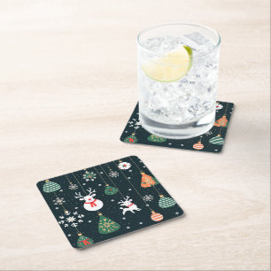 Dessous-de-verre Carré En Papier Ornements de Noël