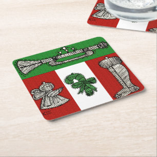 Dessous-de-verre Carré En Papier Ornements vintages