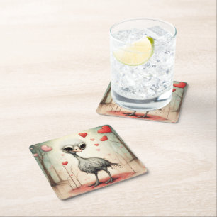 Dessous-de-verre Carré En Papier Ostrich Love 2