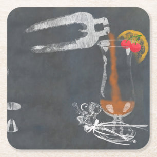 Dessous-de-verre Carré En Papier Ouragan Cocktail