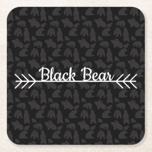 Dessous-de-verre Carré En Papier Ours noir