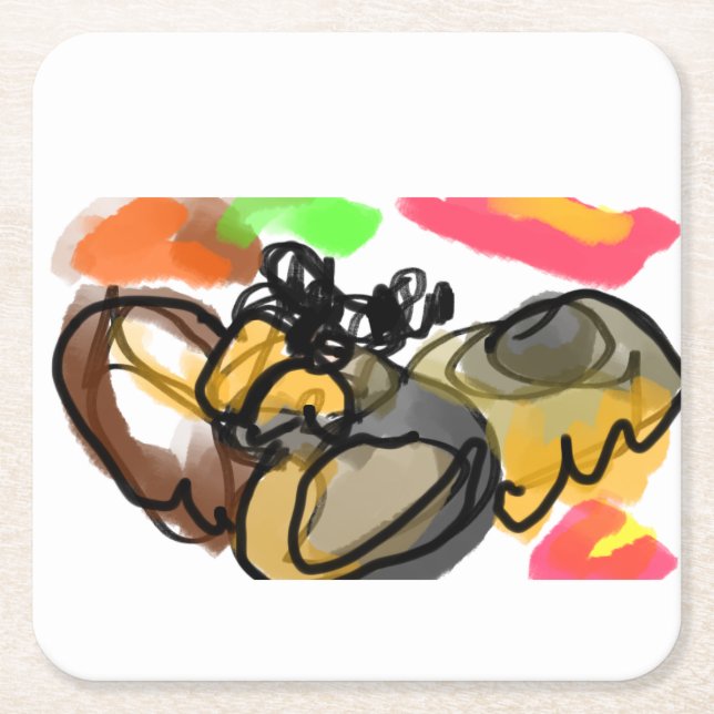 Dessous-de-verre Carré En Papier Owl flying autumn (Devant)