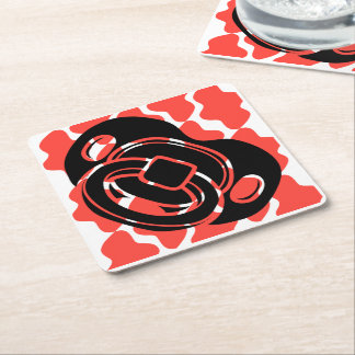 Dessous-de-verre Carré En Papier Pacifique rouge et blanc baby shower