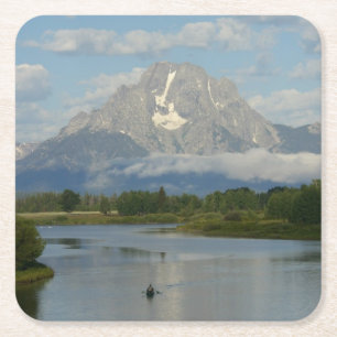 Dessous-de-verre Carré En Papier Pagaie dans le parc national de Grand Teton