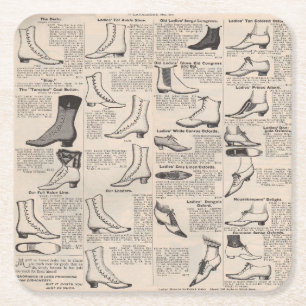 Dessous-de-verre Carré En Papier Page de catalogue de chaussures pour dames ancienn